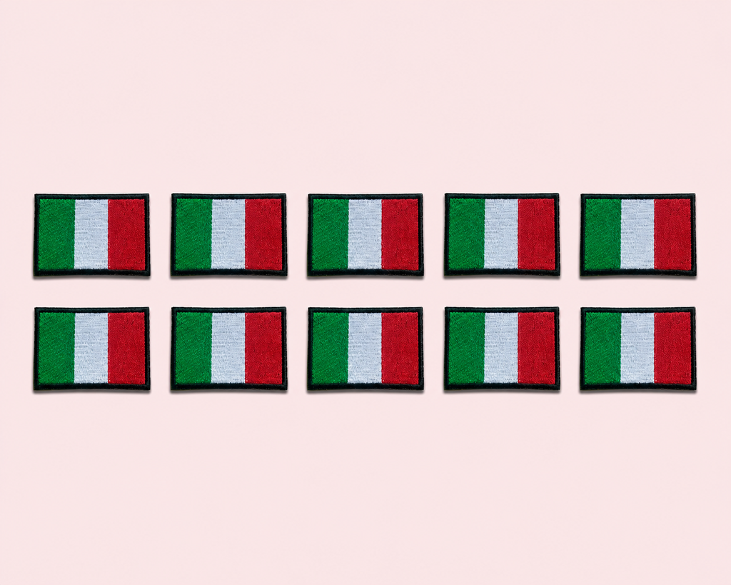Patch bandiera italiana ricamata toppa termoadesiva 10 pezzi | KaleidoShop