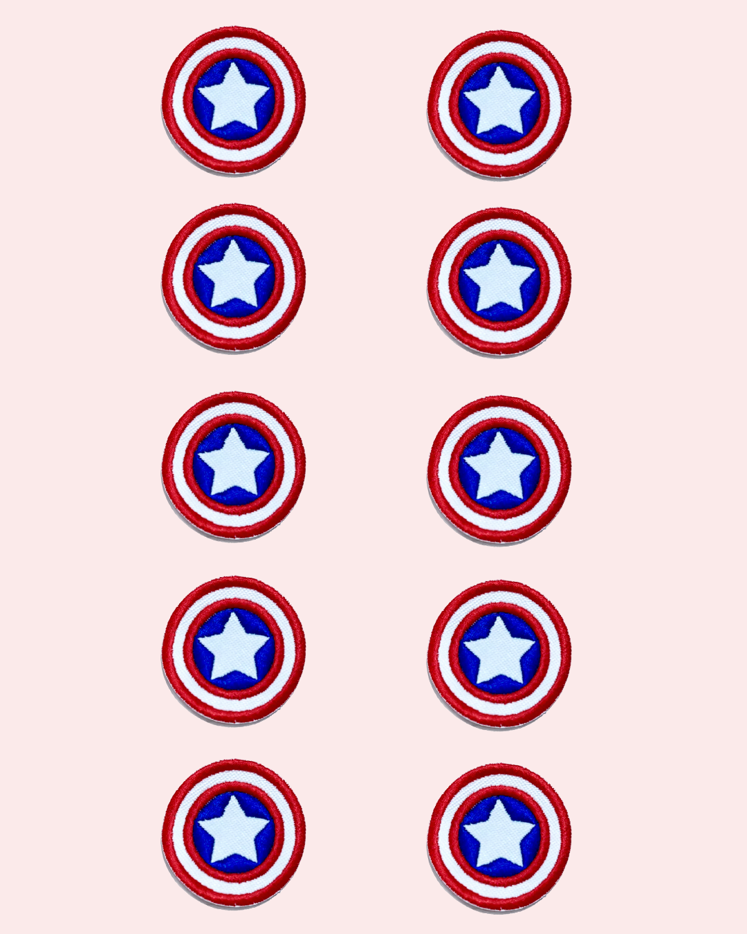 Patch Capitan America ricamata toppa termoadesiva 10 pezzi | KaleidoShop