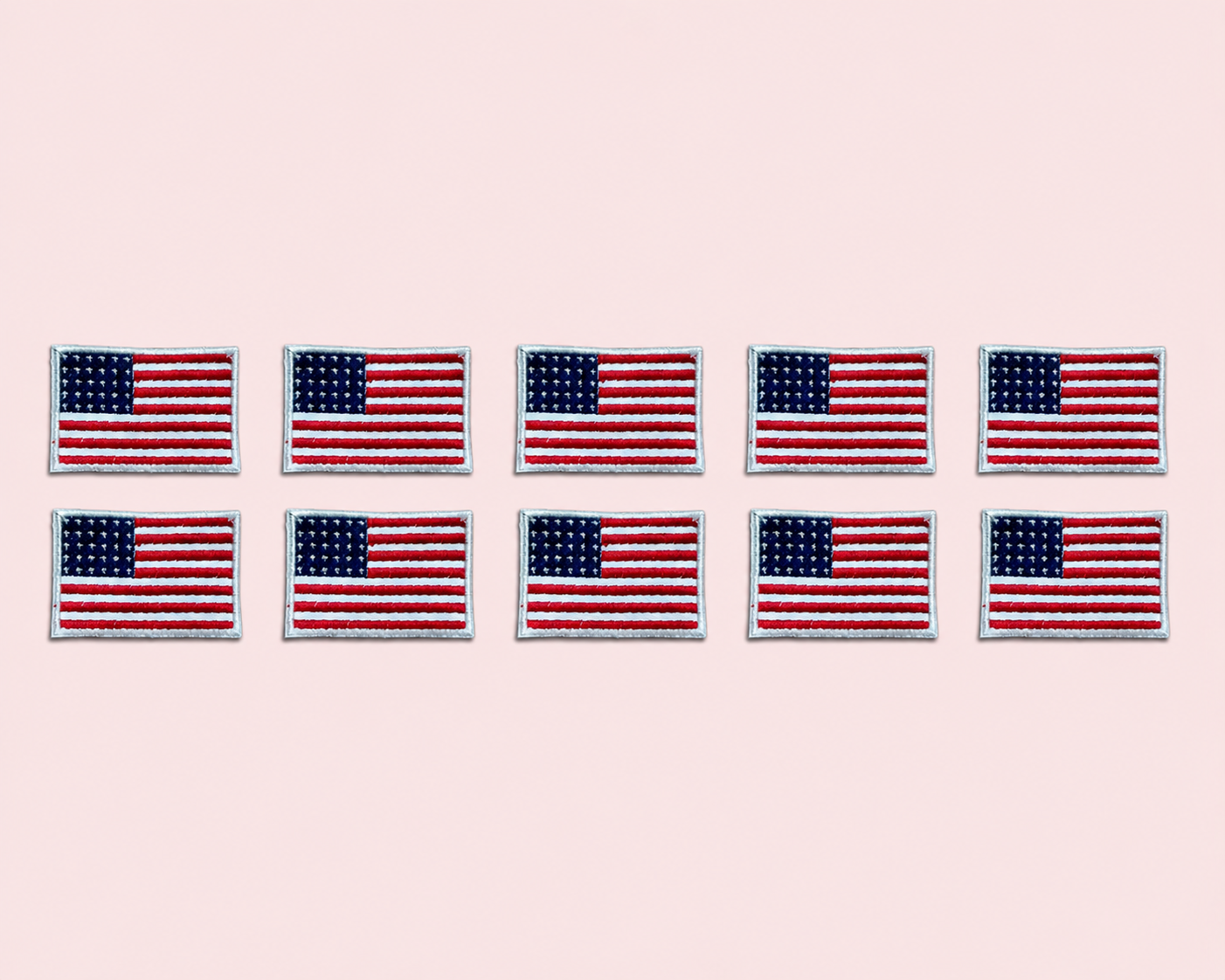 Patch bandiera americana ricamata toppa termoadesiva USA 10 pezzi | KaleidoShop