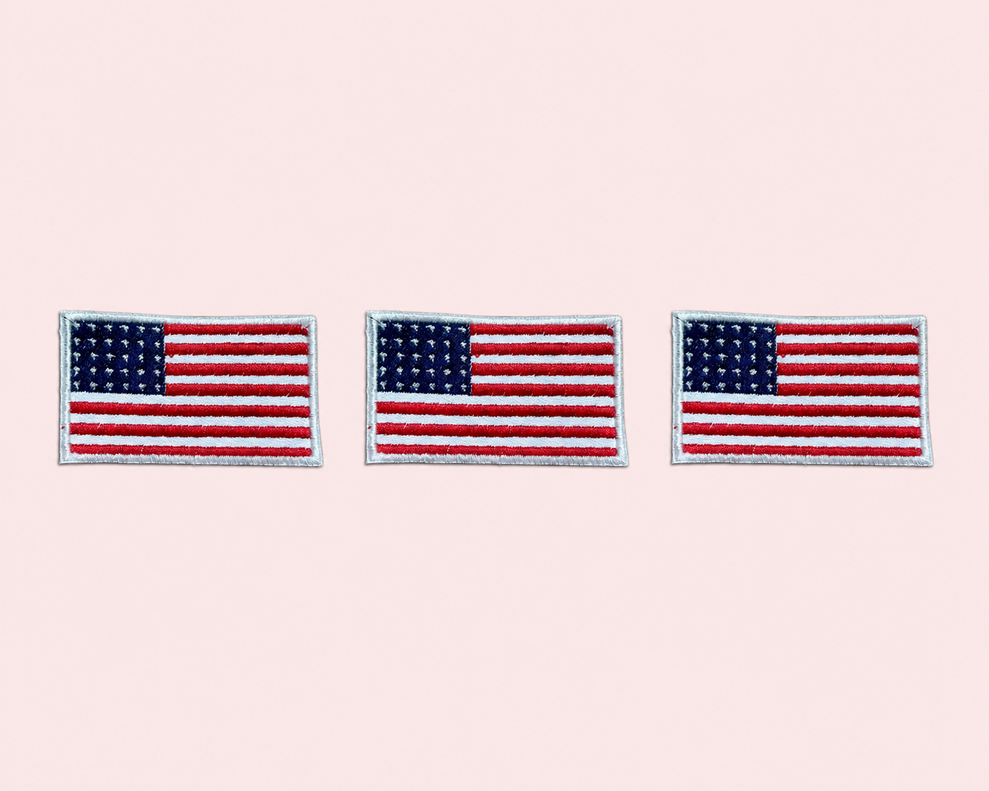 Patch bandiera americana ricamata toppa termoadesiva USA 3 pezzi | KaleidoShop