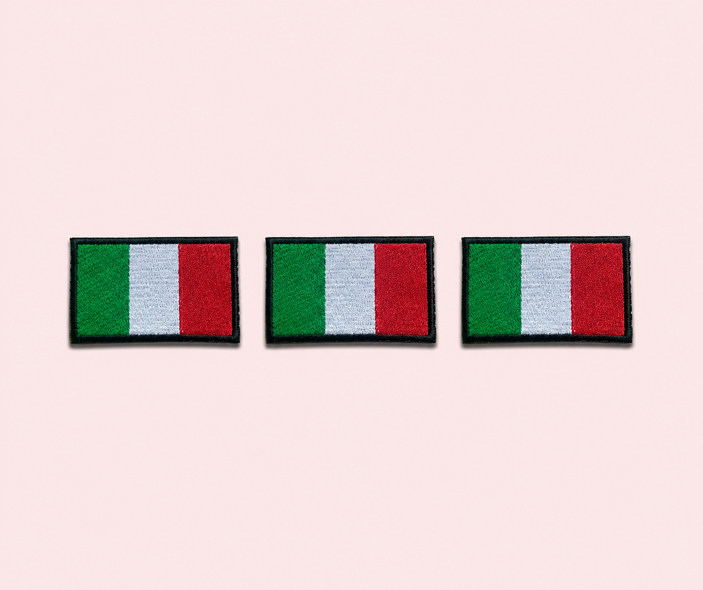 Patch bandiera italiana ricamata toppa termoadesiva 3 pezzi | KaleidoShop