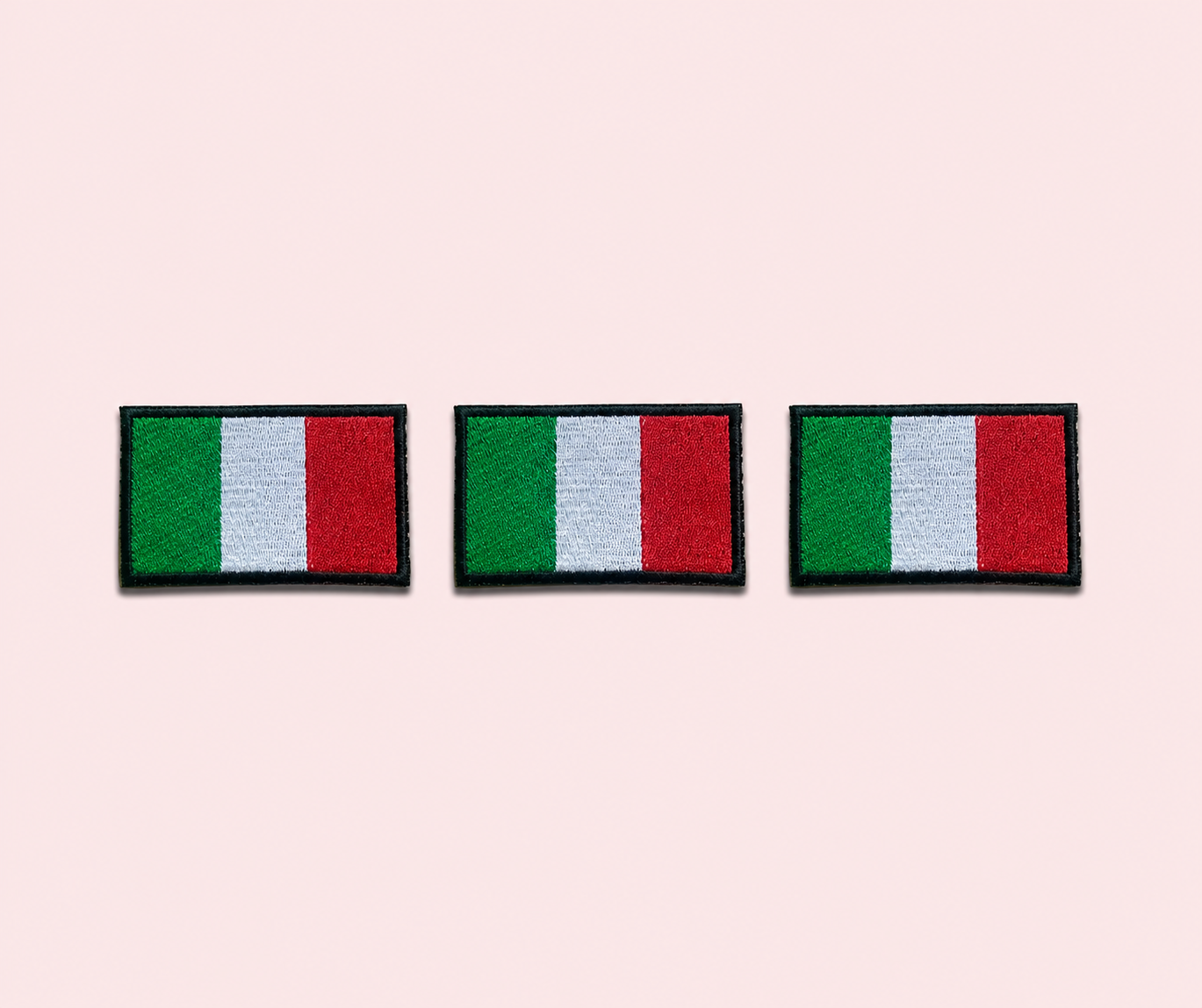 Patch bandiera italiana ricamata toppa termoadesiva 3 pezzi | KaleidoShop