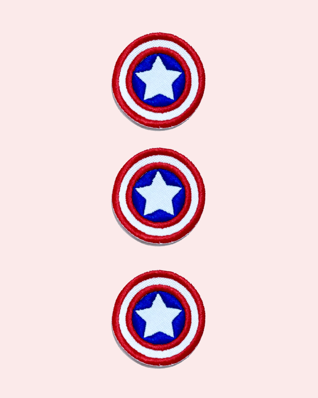 Patch Capitan America ricamata toppa termoadesiva 3 pezzi | KaleidoShop