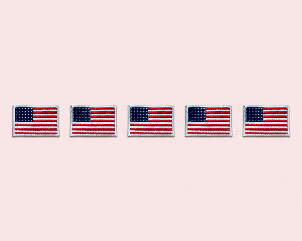 Patch bandiera americana ricamata toppa termoadesiva USA 5 pezzi | KaleidoShop