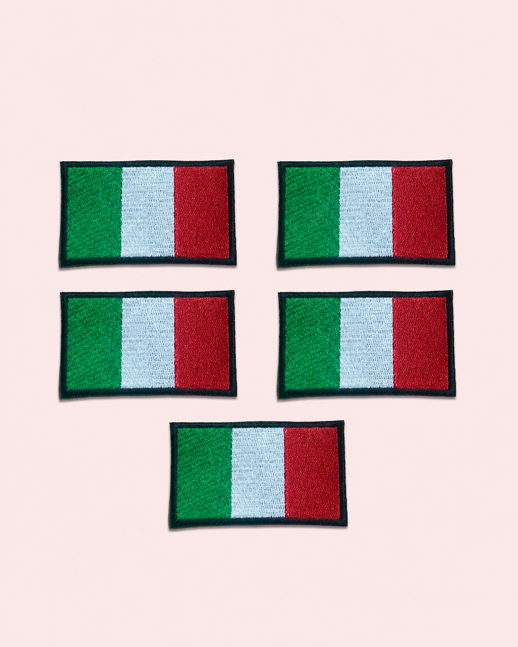 Patch bandiera italiana ricamata toppa termoadesiva 5 pezzi | KaleidoShop