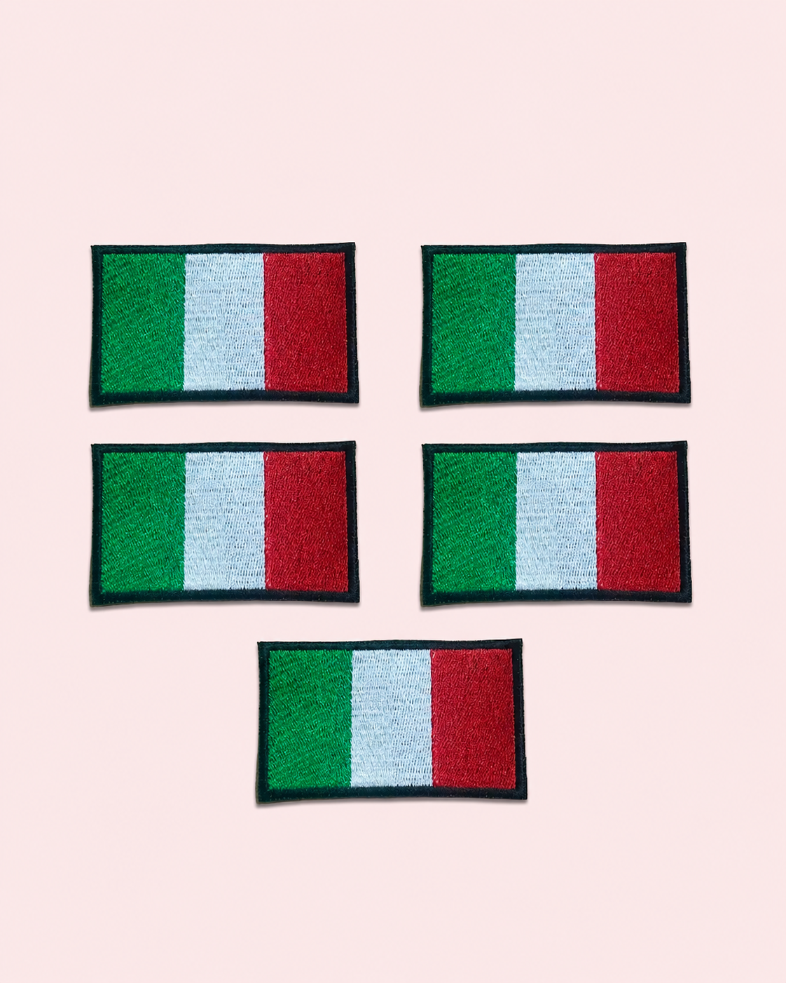 Patch bandiera italiana ricamata toppa termoadesiva 5 pezzi | KaleidoShop