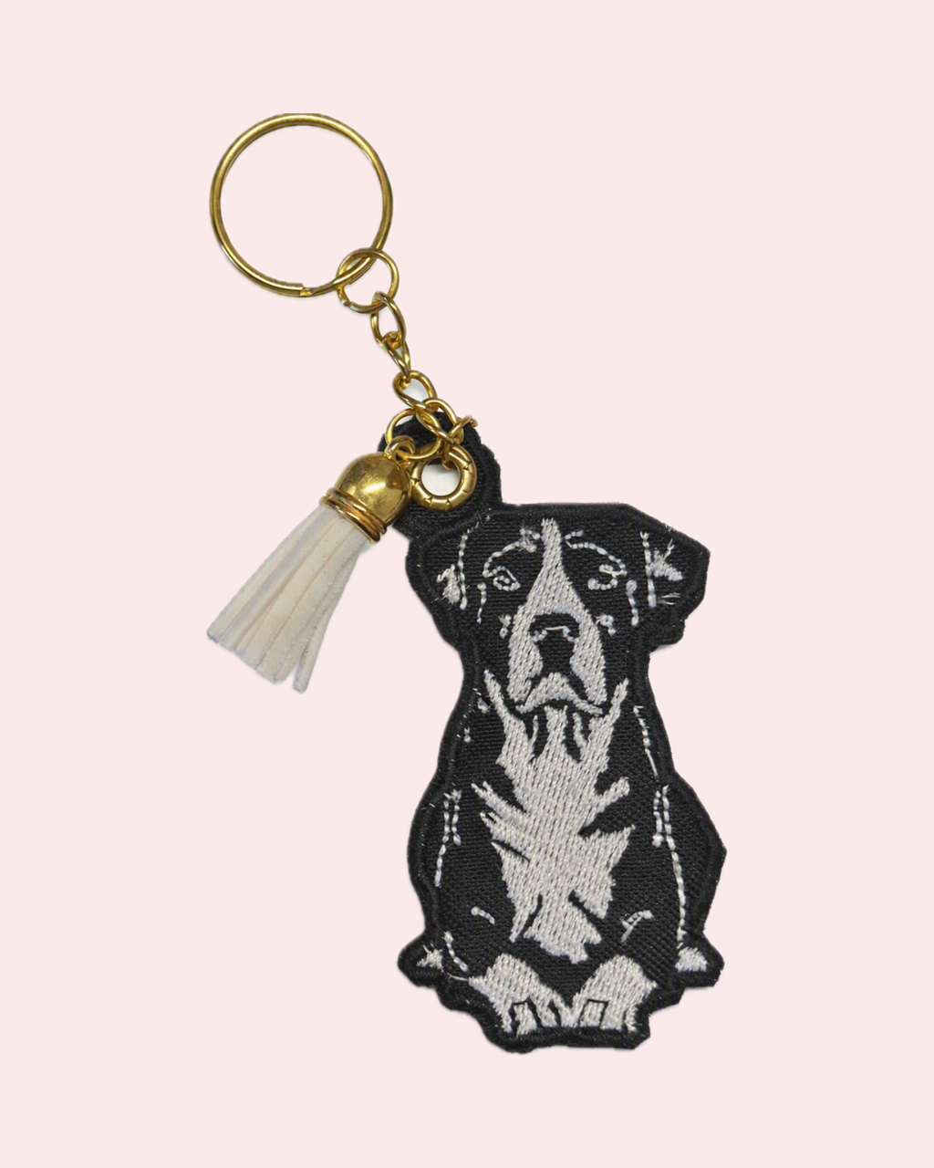 Portachiavi ricamato American pitbull terrier artigianale | KaleidoShop