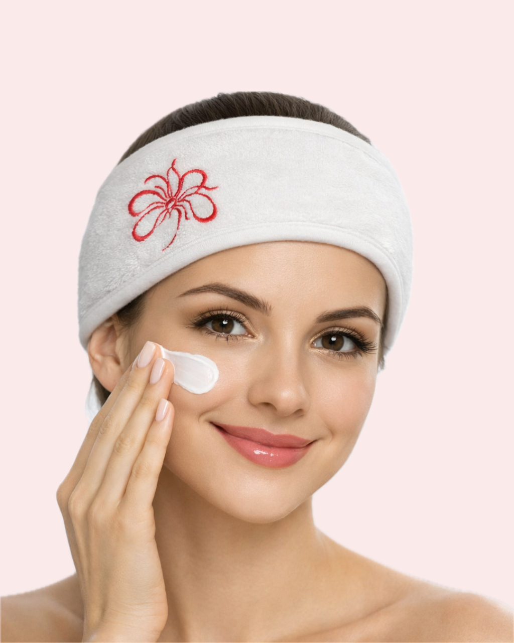 Fascia per Capelli Skincare Flower in misto cotone ricamata | KaleidoShop