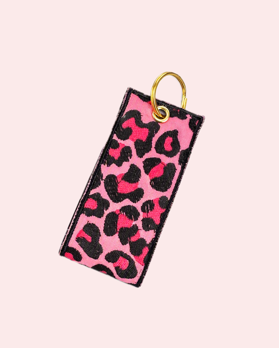 Portachiavi rettangolare ricamo Leopardato 10 x 4 cm | KaleidoShop