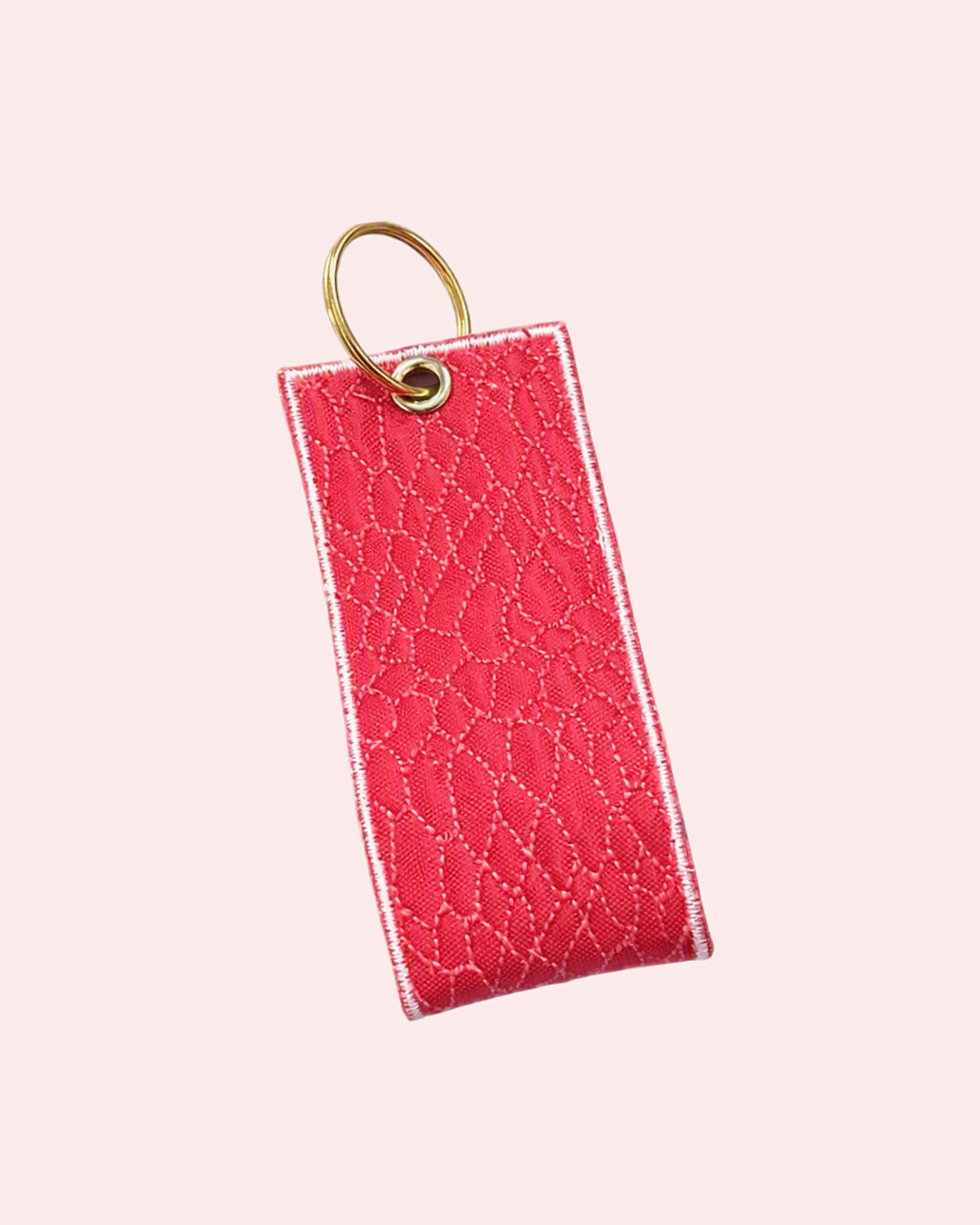 Portachiavi rettangolare ricamo effetto pelle serpente 10 x 4 cm | KaleidoShop