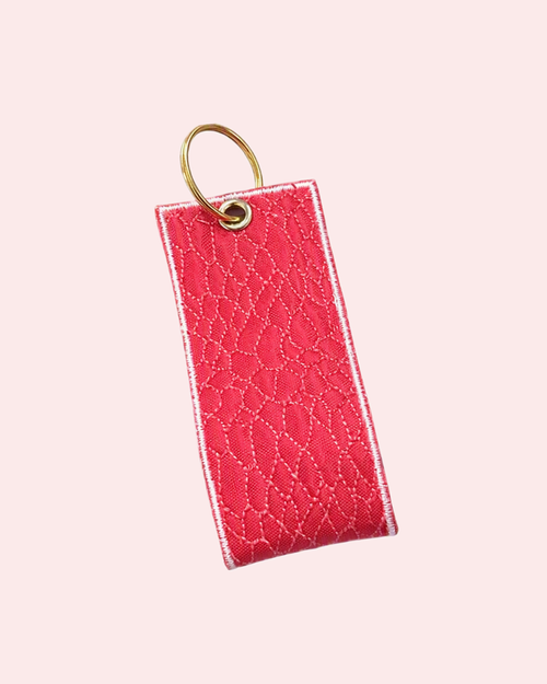 Portachiavi rettangolare ricamo effetto pelle serpente 10 x 4 cm | KaleidoShop