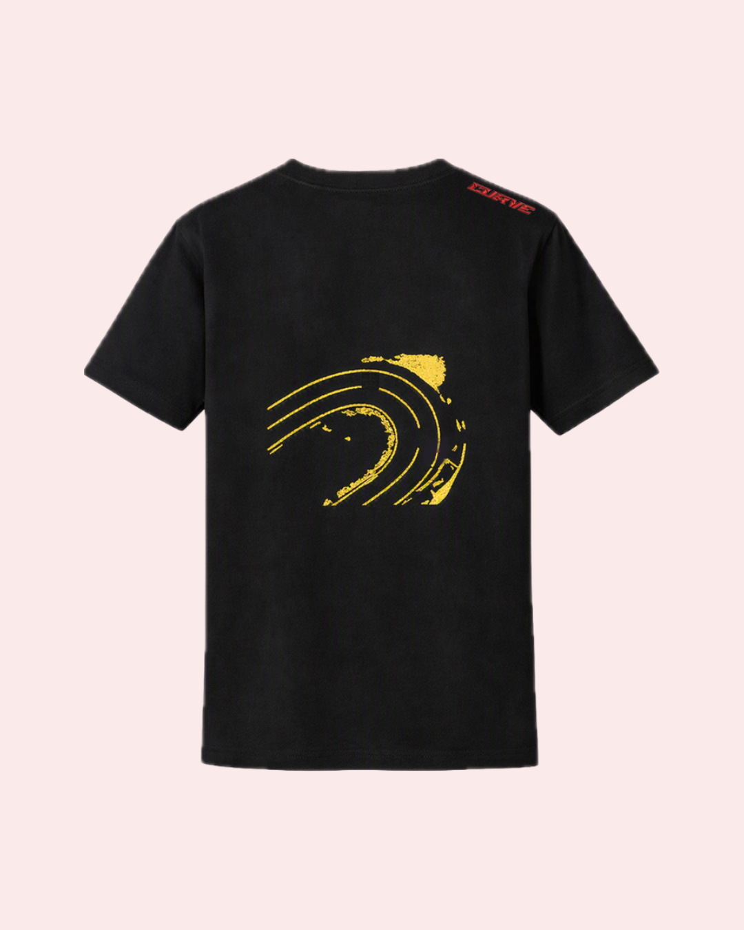 CURVE Tee uomo – retro con ricamo curva dorata | KaleidoShop