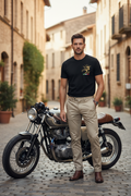 CURVE Tee uomo – fronte con ricamo corona e curva dorata, bandiera italiana | KaleidoShop