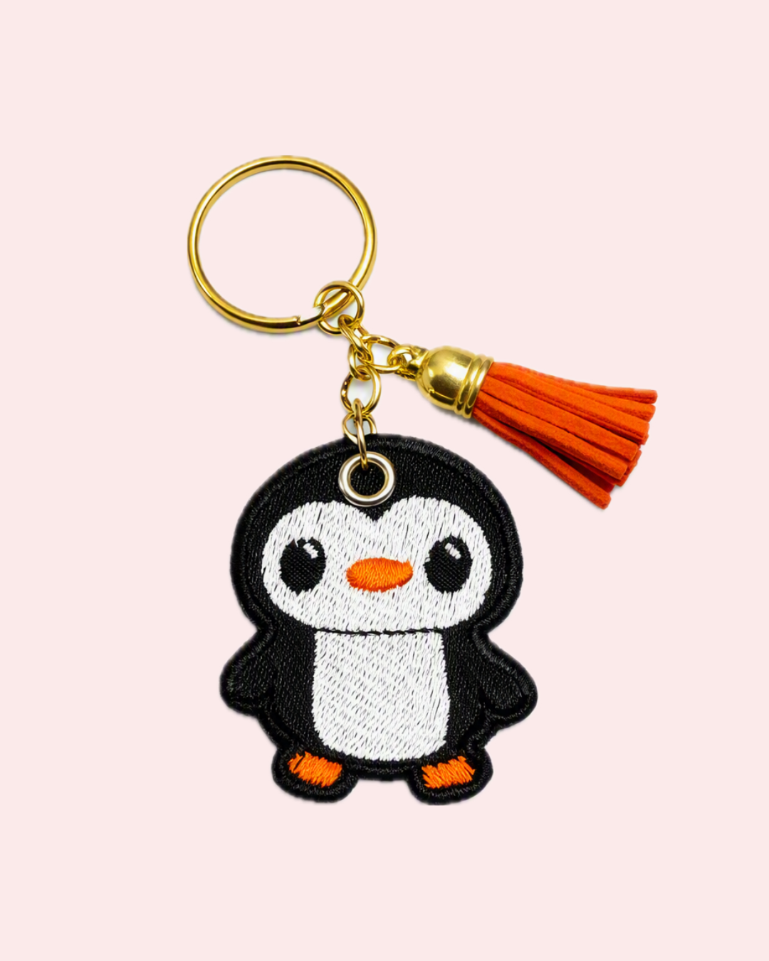 Portachiavi ricamato artigianale pinguino | KaleidoShop
