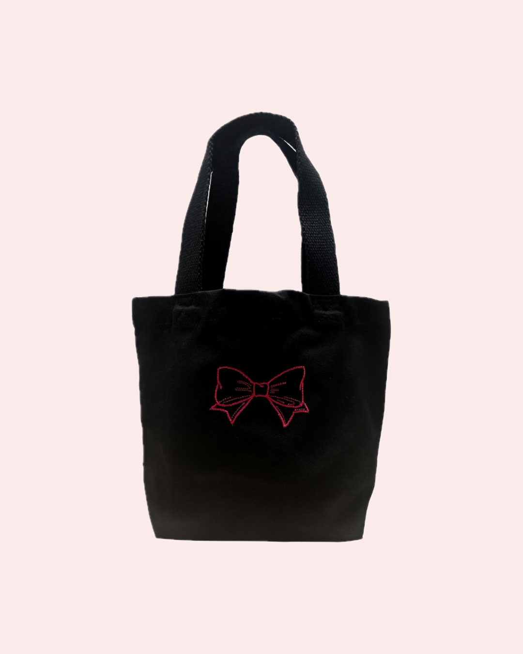 MiniBag Midnight Ribbon in cotone biologico GOTS ricamata | KaleidoShop