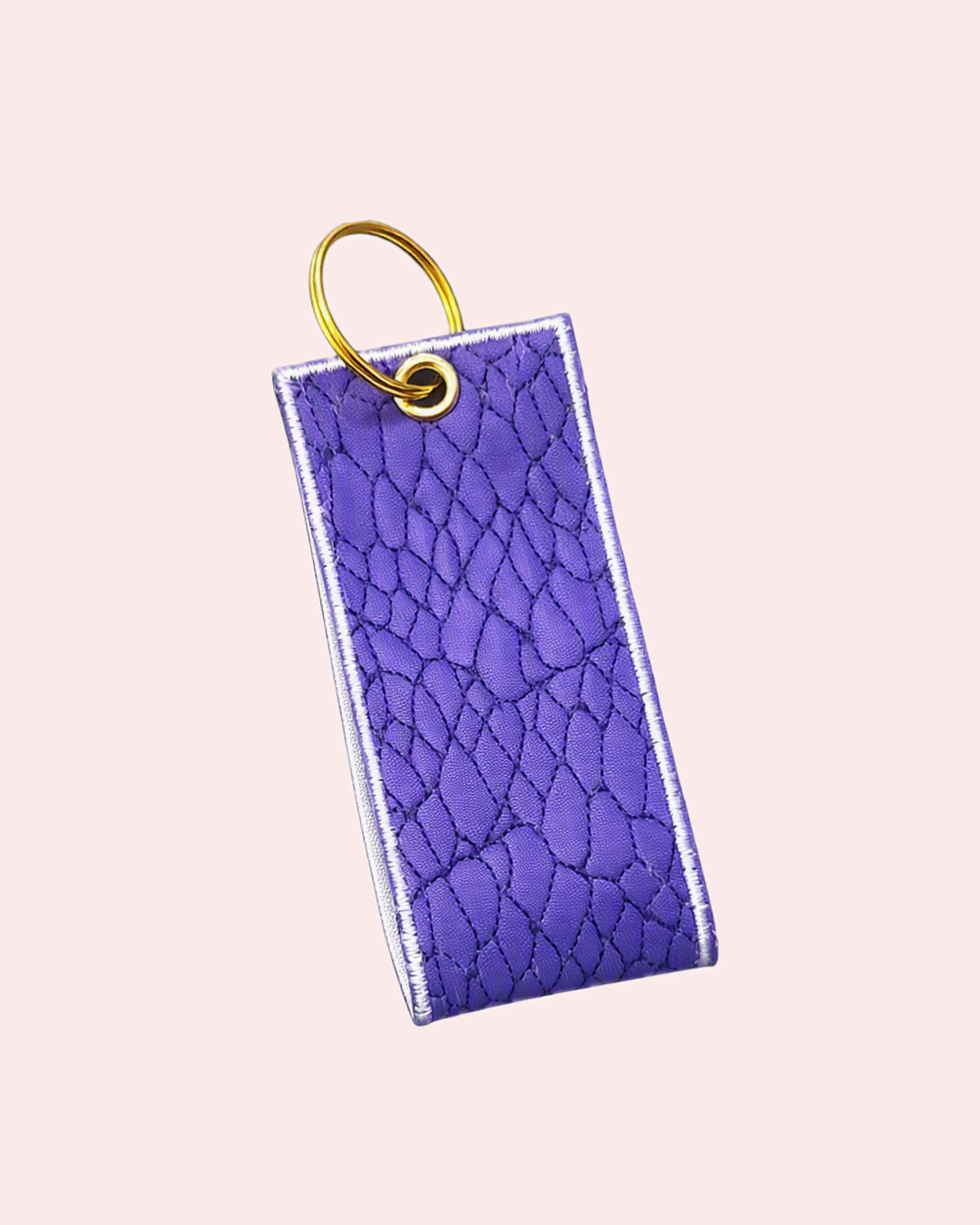 Portachiavi rettangolare ricamo effetto pelle serpente 10 x 4 cm | KaleidoShop