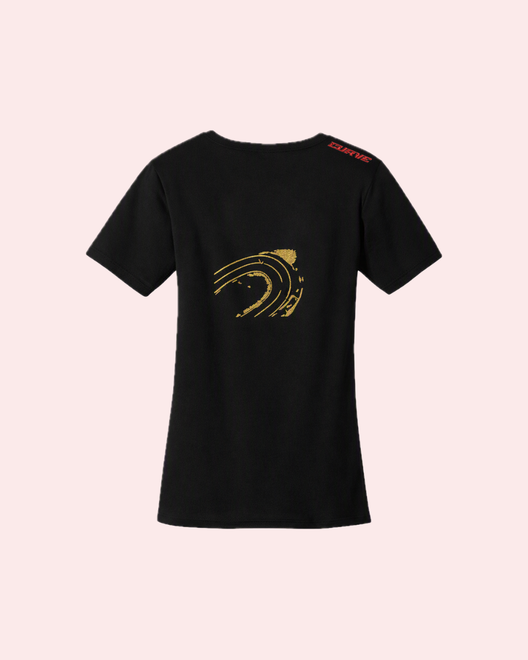 CURVE Tee donna – retro con ricamo curva dorata | KaleidoShop